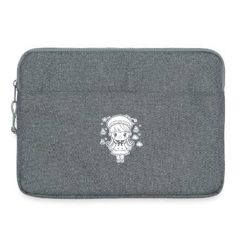 Seglerin Mädchen Cartoon Look - Laptoptasche 15" - Grau meliert - Vorne