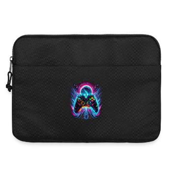Vibrant Neonfarben Retro Gaming Controller - Laptoptasche 15" - Schwarz - Vorne