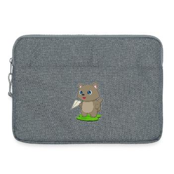 Avion en papier pour chat - Sacoche pour ordinateur portable 15 pouces - gris chiné - Devant