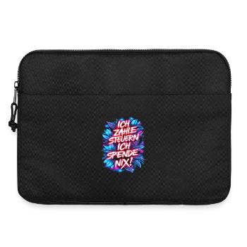 Ich zahle Steuern, ich spende nix! Typografie - Laptoptasche 15" - Schwarz - Vorne