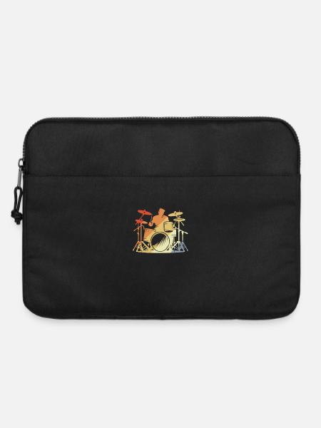 Schlagzeuger Retro Style - Laptoptasche 15" - Schwarz