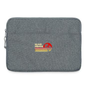Island Dreams Vintage Sunset Palm Trees Retro Tee - Laptop bag 15" - heather grey - Front