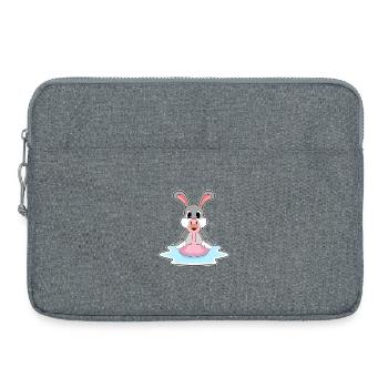 Lapin Flamant - Sacoche pour ordinateur portable 15 pouces - gris chiné - Devant
