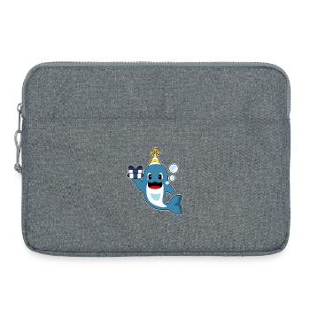 Chapeau de fête d’anniversaire dauphin - Sacoche pour ordinateur portable 15 pouces - gris chiné - Devant