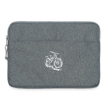 Mountain Biker Drawing - Laptop bag 15" - heather grey - Front