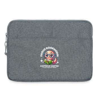 Fier, mignon rat de bibliothèque avec des lunettes livre de lecture - Sacoche pour ordinateur portable 15 pouces - gris chiné - Devant