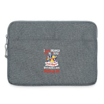 Billardspielerin Billard - Laptoptasche 15" - Grau meliert - Vorne