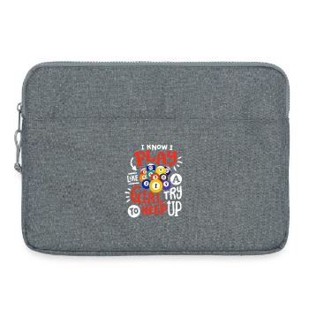 Poolspielerin Mädchen Billard - Laptoptasche 15" - Grau meliert - Vorne