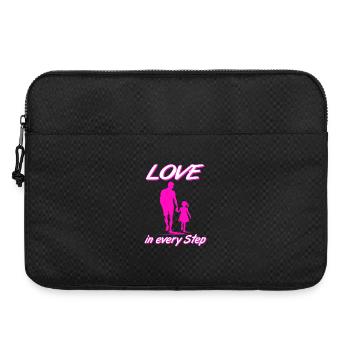 Liebe in jedem Schritt Vater Tochter Rosa Silhouette - Laptoptasche 15" - Schwarz - Vorne