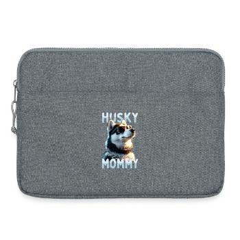 Husky Maman Maman Fête des Mères Maîtresse Husky Sibérien - Sacoche pour ordinateur portable 15 pouces - gris chiné - Devant