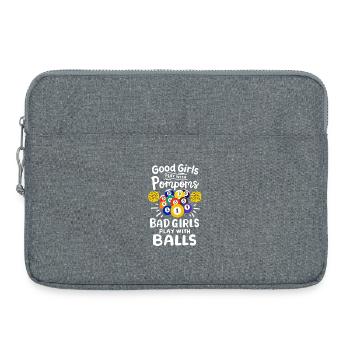 Pool Billard Spieler Mädchen - Laptoptasche 15" - Grau meliert - Vorne
