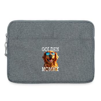 Golden Mommy Mom Fête des Mères Golden Retriever Mom - Sacoche pour ordinateur portable 15 pouces - gris chiné - Devant