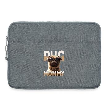 Pug Mommy Mops Mama Muttertag Pug Mom Süßer Mops - Laptoptasche 15" - Grau meliert - Vorne