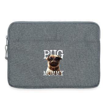 Pug Mommy Mops Mama Muttertag Pug Mom Süßer Mops - Laptoptasche 15" - Grau meliert - Vorne
