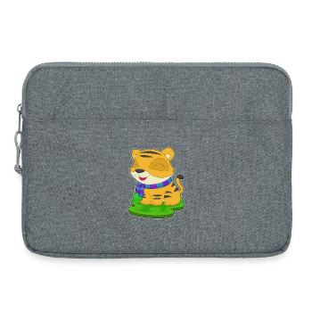 Écharpe d’hiver Tigre - Sacoche pour ordinateur portable 15 pouces - gris chiné - Devant
