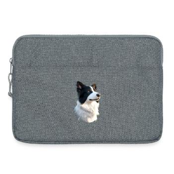 border collie chien amoureux chiot mignons collies - Sacoche pour ordinateur portable 15 pouces - gris chiné - Devant