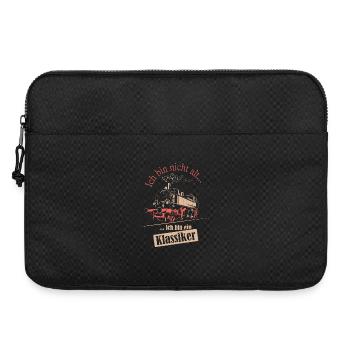 alte Lokomotive Schmalspur sächsische Bahn Sprüche - Laptoptasche 15" - Schwarz - Vorne