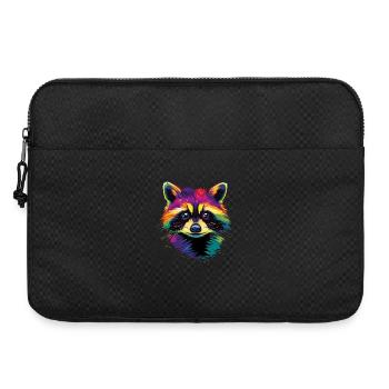 Waschbär Popart Bunt Regenbogen Raccoon Waschbären - Laptoptasche 15" - Schwarz - Vorne