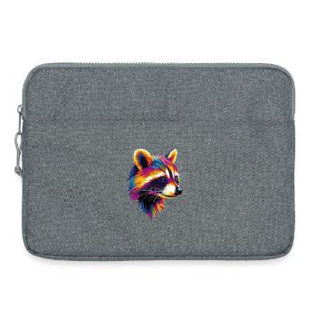 Waschbär Popart Bunt Regenbogen Raccoon Waschbären - Laptoptasche 15" - Grau meliert - Vorne