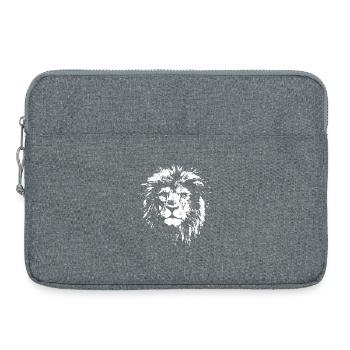 Portrait Lion Nature Sauvage Prédateurs Symbole Logo - Sacoche pour ordinateur portable 15 pouces - gris chiné - Devant