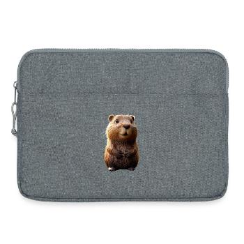 Biber Motiv Biberflüsterer Nagetiere Süßer Biber - Laptoptasche 15" - Grau meliert - Vorne