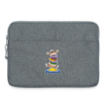 Trampoline Burger Fast Food - Laptop bag 15" - heather grey - Front