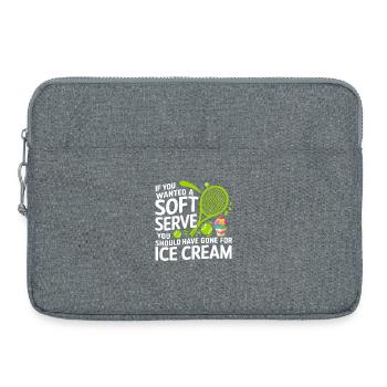 Soft Serve vs Eiscreme Cartoon-Zitat - Laptop bag 15" - heather grey - Front