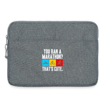 Triathlon-Anzug - Triathlet im Training - Laptoptasche 15" - Grau meliert - Vorne