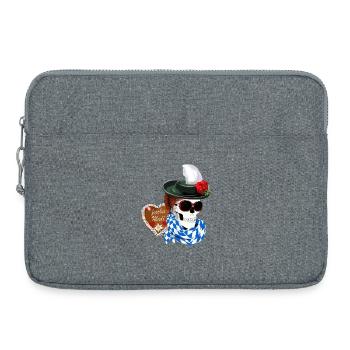 Female skull with hat and Gretel hairstyle - Laptop bag 15" - heather grey - Front
