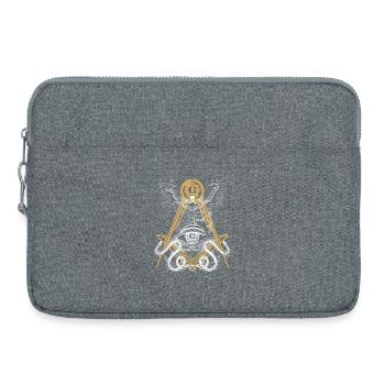 Emblème de l’œil maçonnique - Sacoche pour ordinateur portable 15 pouces - gris chiné - Devant