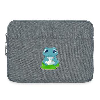 Frosch Schüler Papier Schule - Laptoptasche 15" - Grau meliert - Vorne