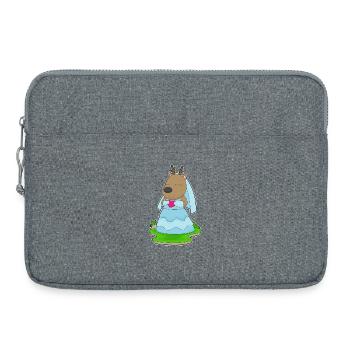 Reindeer Bridal Heart Wedding - Laptop bag 15" - heather grey - Front