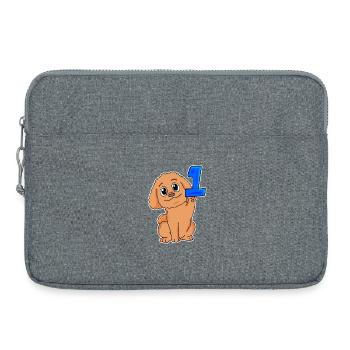 Numéro 1 Numéro Un - Motif Chien - Sacoche pour ordinateur portable 15 pouces - gris chiné - Devant