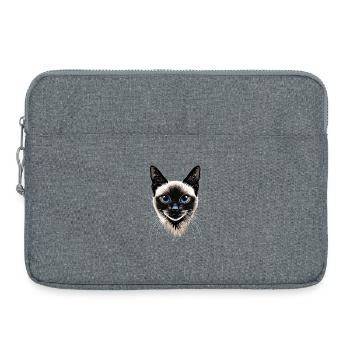 Siamkatze Siam Katze Siamese Cat Siamesen Katzen - Laptoptasche 15" - Grau meliert - Vorne
