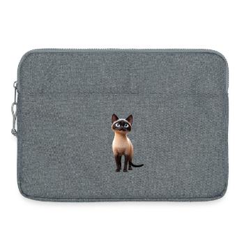 Siamkatze Siam Katze Siamese Cat Siamesen Katzen - Laptoptasche 15" - Grau meliert - Vorne