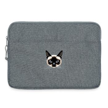Siamkatze Siam Katze Siamese Cat Siamesen Katzen - Laptoptasche 15" - Grau meliert - Vorne