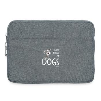 J’aime vraiment les dictons de chiens - Sacoche pour ordinateur portable 15 pouces - gris chiné - Devant