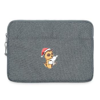 Meerkat Cute Tired Sleeping In Christmas - Laptop bag 15" - heather grey - Front