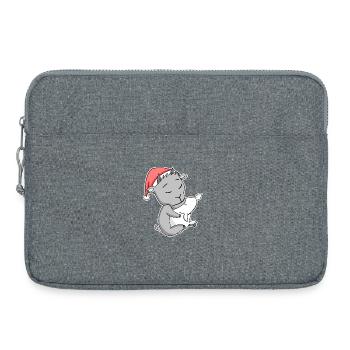 Goat Cute Tired Sleeping In Christmas - Laptop bag 15" - heather grey - Front