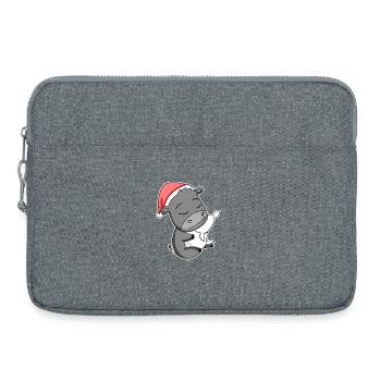 Donkey Cute Tired Sleeping In Christmas - Laptop bag 15" - heather grey - Front