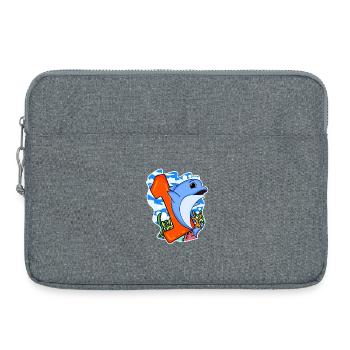 Zahl 1 Nummer Eins - Delfin Motiv - Laptoptasche 15" - Grau meliert - Vorne