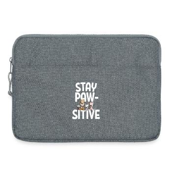 Stay Pawsitive Cats Team Cats Saying - Laptop bag 15" - heather grey - Front