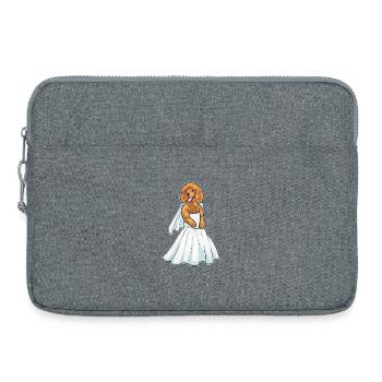 Poodle Bridal Wedding Dress Wedding - Laptop bag 15" - heather grey - Front