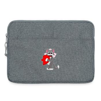 Cat Bridal Heart Wedding - Laptop bag 15" - heather grey - Front