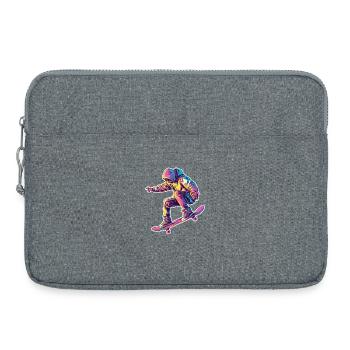 Retro Skateboarder - Laptop bag 15" - heather grey - Front