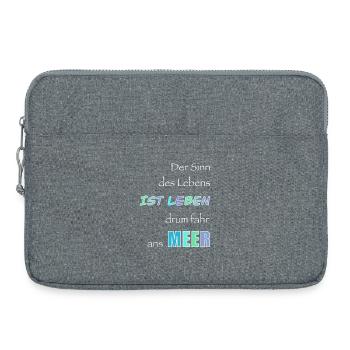 Lebensmotto im Meeresstil - Laptoptasche 15" - Grau meliert - Vorne