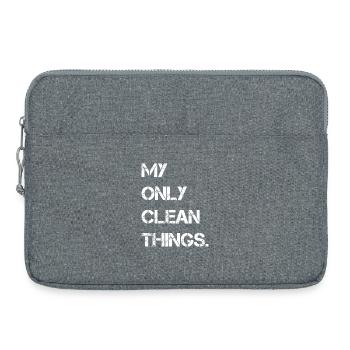 Meine einzigen sauberen Sachen - Laptoptasche 15" - Grau meliert - Vorne
