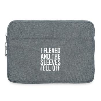 I flexed and the sleeves fell off - Laptop bag 15" - heather grey - Front