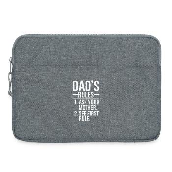 Papas Regeln frag deine Mutter - Laptoptasche 15" - Grau meliert - Vorne
