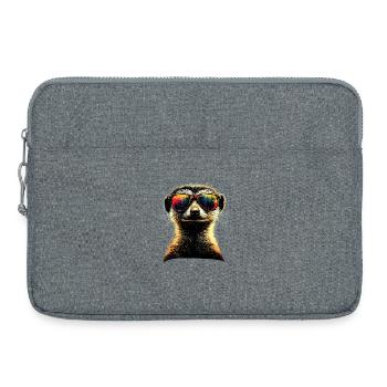 Meerkat Sunglasses Colorful Cute Meerkat - Laptop bag 15" - heather grey - Front